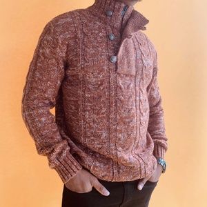 Amongst Other Half Zip Cable Knit Sweater